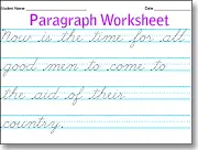 Cursive Writing Paragraph Practice